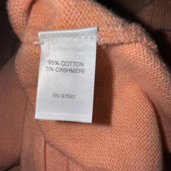 Pure J.Jill Peach Cashmere Zippered Kangaroo Pouch Sweater Size Small - Picture 9 of 11